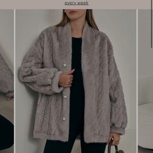 Elegant Women's Tan Teddy Jacket